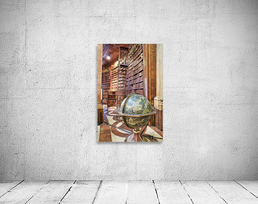 The Prunksaal center of the old imperial library inside the Austrian National Library. Vienna Austria Wall Preview