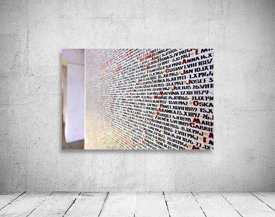 Czech Republic. Prague. The names of the victims of the Holocaust Shoah written on the walls of the Pinkas Synagogue Wall Preview