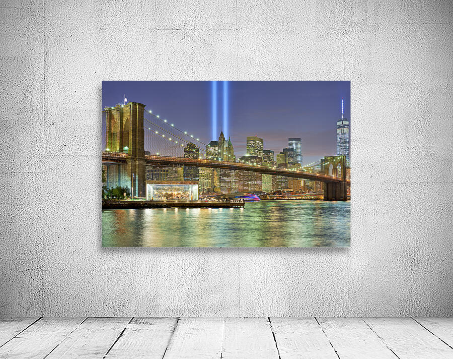 New York. Manhattan. United States. The Tribute in Light is an art installation created in remembrance of the September 11 attacks Wall Preview