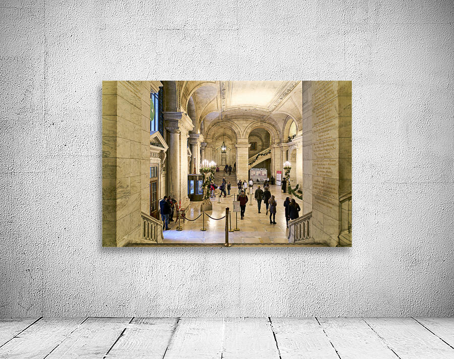 New York. Manhattan. United States. The entrance hall of the Public Library Wall Preview