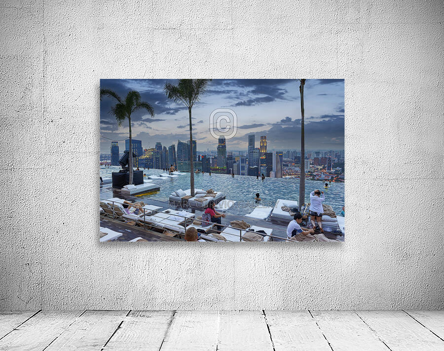 Singapore. The Infinity Pool at Marina Bay Sands Hotel Wall Preview