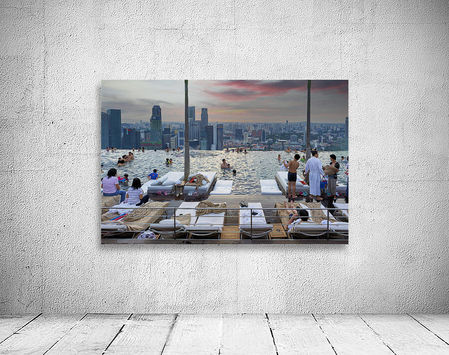 Singapore. The Infinity Pool at Marina Bay Sands Hotel Wall Preview