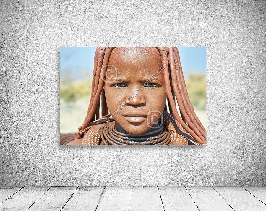 Namibia. Portrait of a Himba woman in Kunene region Wall Preview