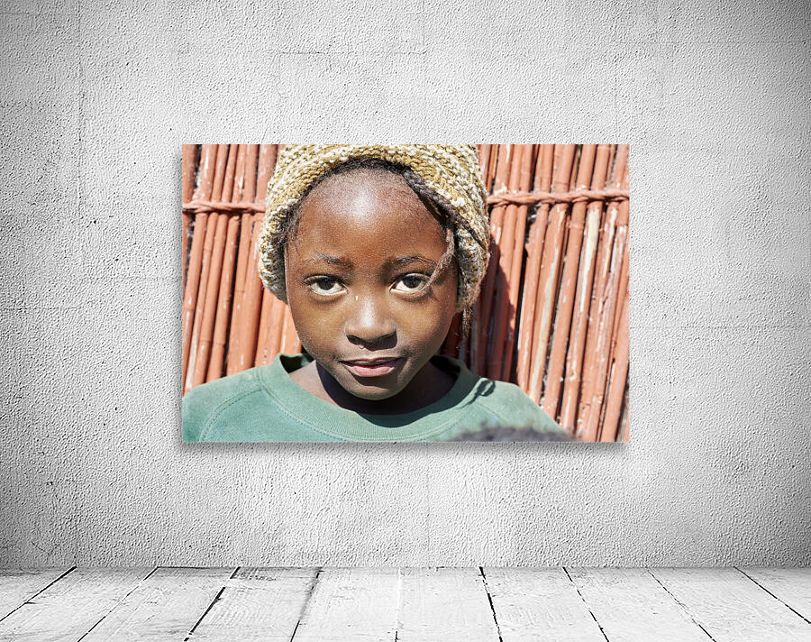 Namibia. Portrait of a joyful child in Kavango Region Wall Preview
