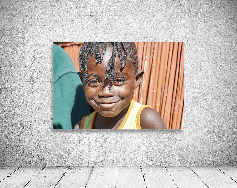Namibia. Portrait of a joyful child in Kavango Region Wall Preview