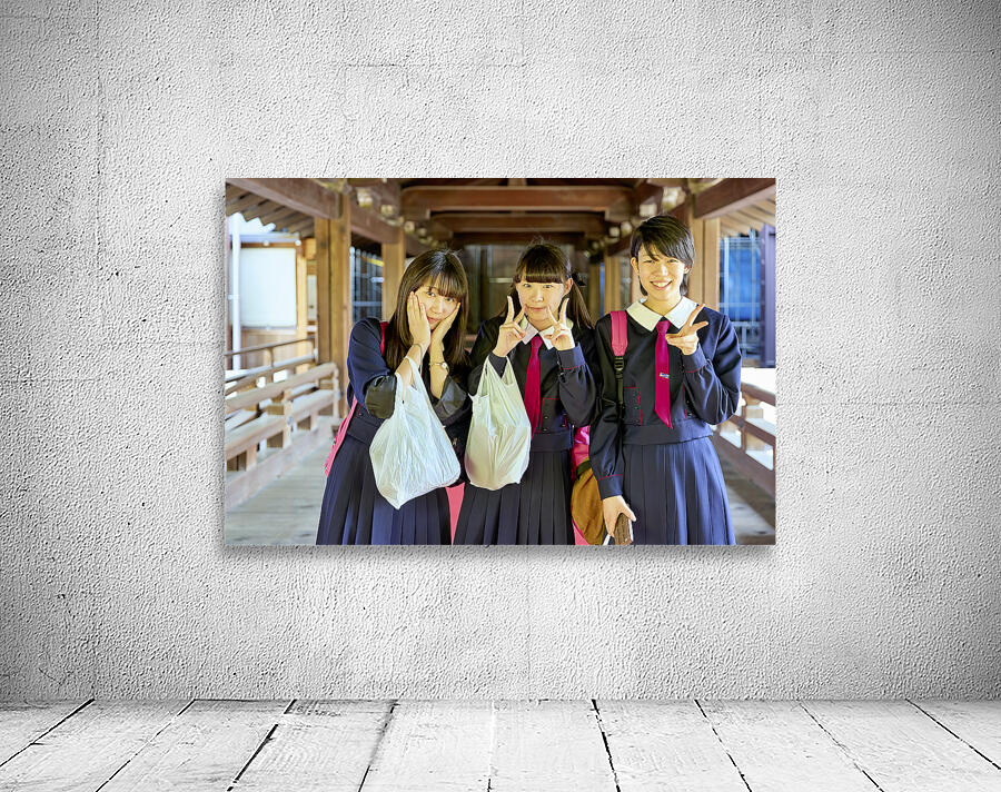 Japan. Kyoto. Nice girls in Chion-in temple Wall Preview