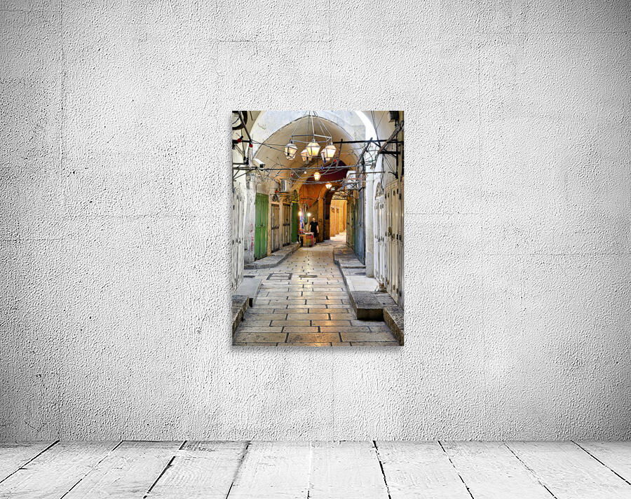 Jerusalem Israel. A cobbled street in the old city Wall Preview