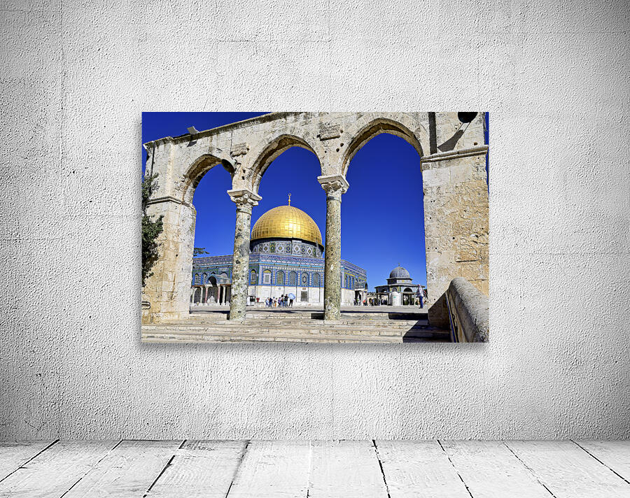 Jerusalem Israel. Dome of the rock mosque at Temple Mount Wall Preview