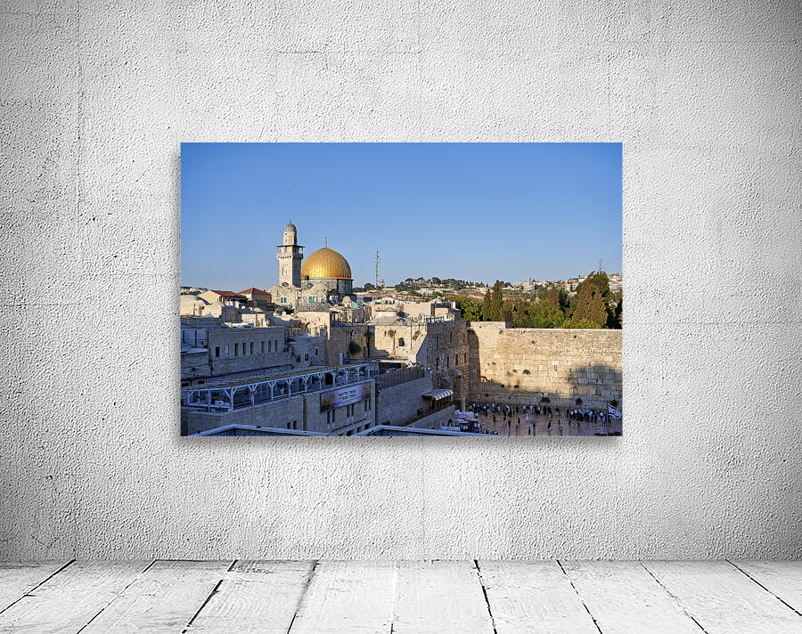 Jerusalem Israel. Dome of the rock temple mount and wailing wall Wall Preview