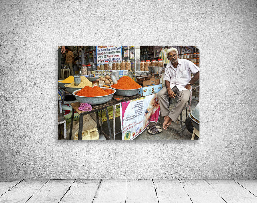 India Rajasthan Jodhpur. Selling spices at Sardar Market Girdikot Wall Preview