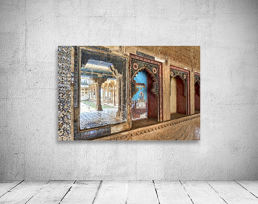 India Rajasthan Bundi. Decorations and paintings at Taragarh Fort Wall Preview