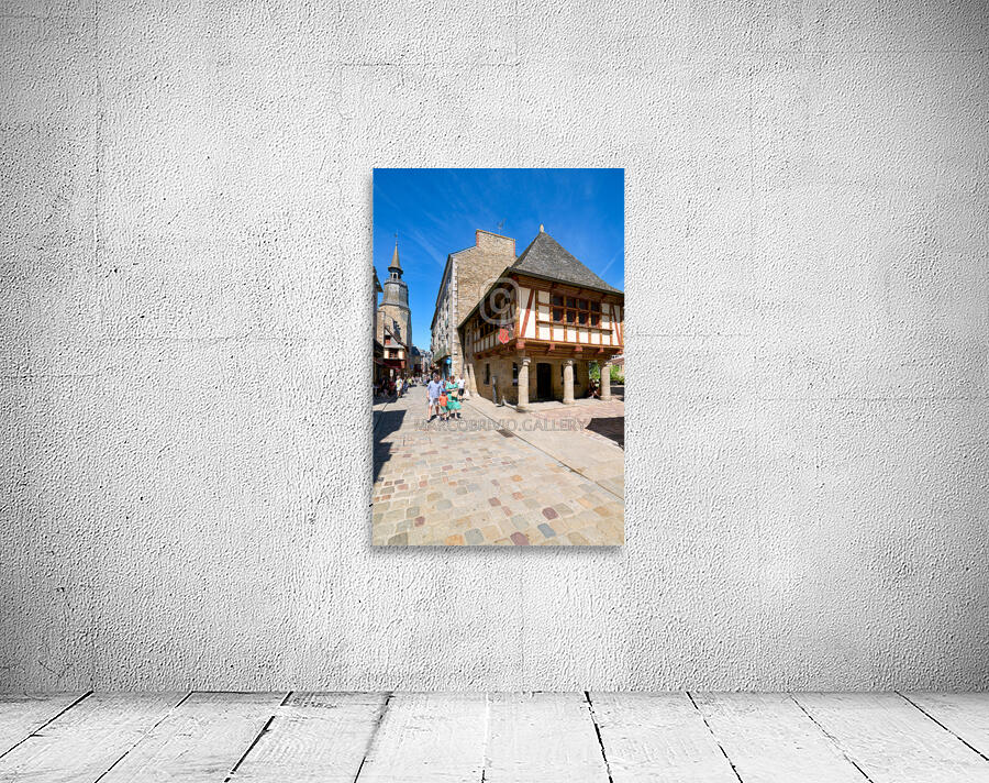 Dinan Brittany France. Maison de la Harpe and Tour de lHorloge Wall Preview