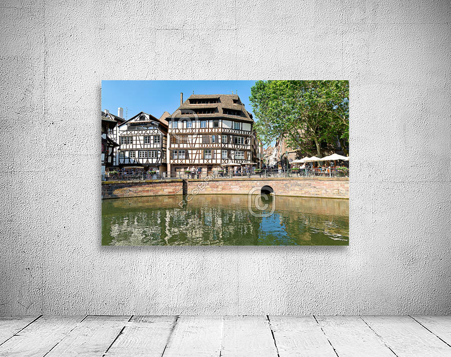 Strasbourg Alsace France. The coloured timber framed houses in Petit France district Wall Preview