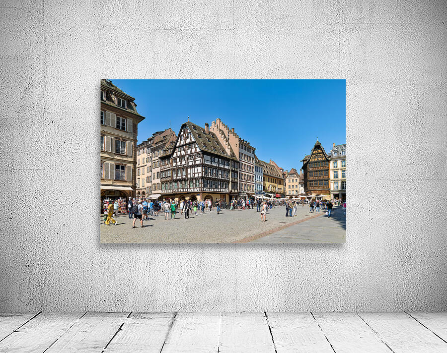 Strasbourg Alsace France. The coloured timber frame houses in Place du Chateau Wall Preview