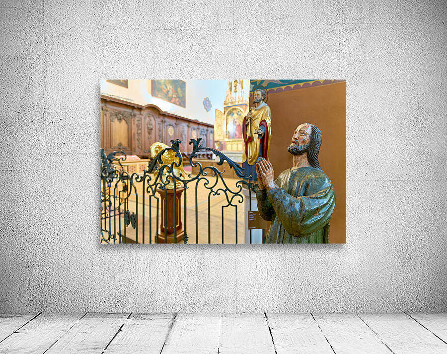 Colmar Alsace France. Alsace Wine Route. Jesus Christ statue in the Dominican Church Wall Preview