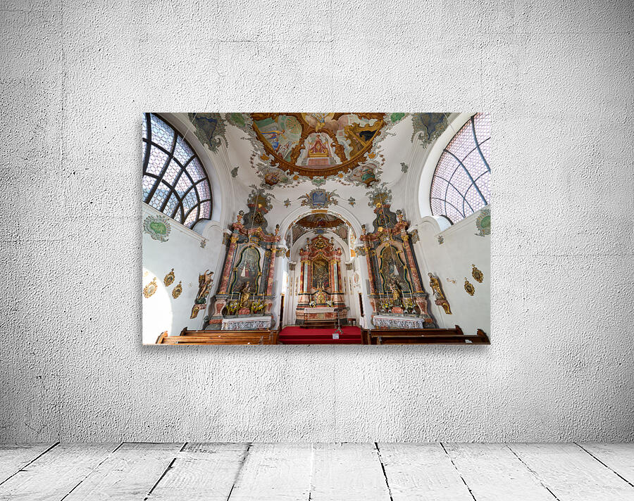 Germany Bavaria Romantic Road. Fussen. Heilig-Geist-Spitalkirche Holy Spirit Hospital Church Wall Preview