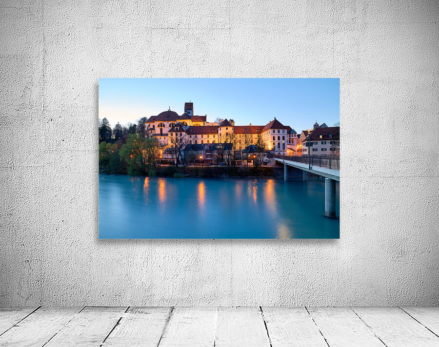 Germany Bavaria Romantic Road. Fussen. St. Mang Abbey  and museum on river Lech Wall Preview