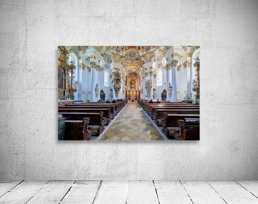 Germany Bavaria Romantic Road. The Pilgrimage Church of Wies Wieskirche Wall Preview
