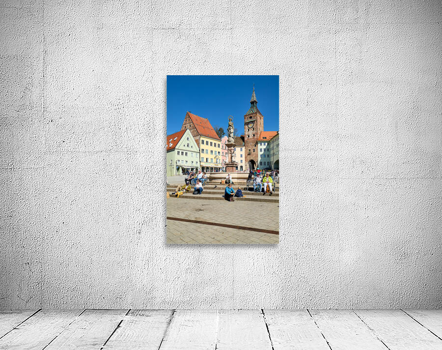 Germany Bavaria Romantic Road. Landsberg am Lech. Hauptplatz square Wall Preview