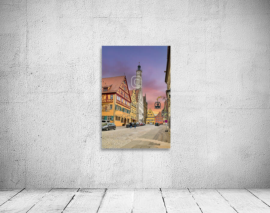 Germany Bavaria Romantic Road. Rothenburg ob der Tauber. Herrngasse the main street downtown Wall Preview