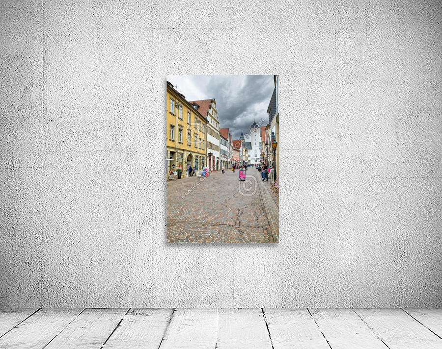 Germany Bavaria Romantic Road. Bad Mergentheim. The main street and the castle Wall Preview