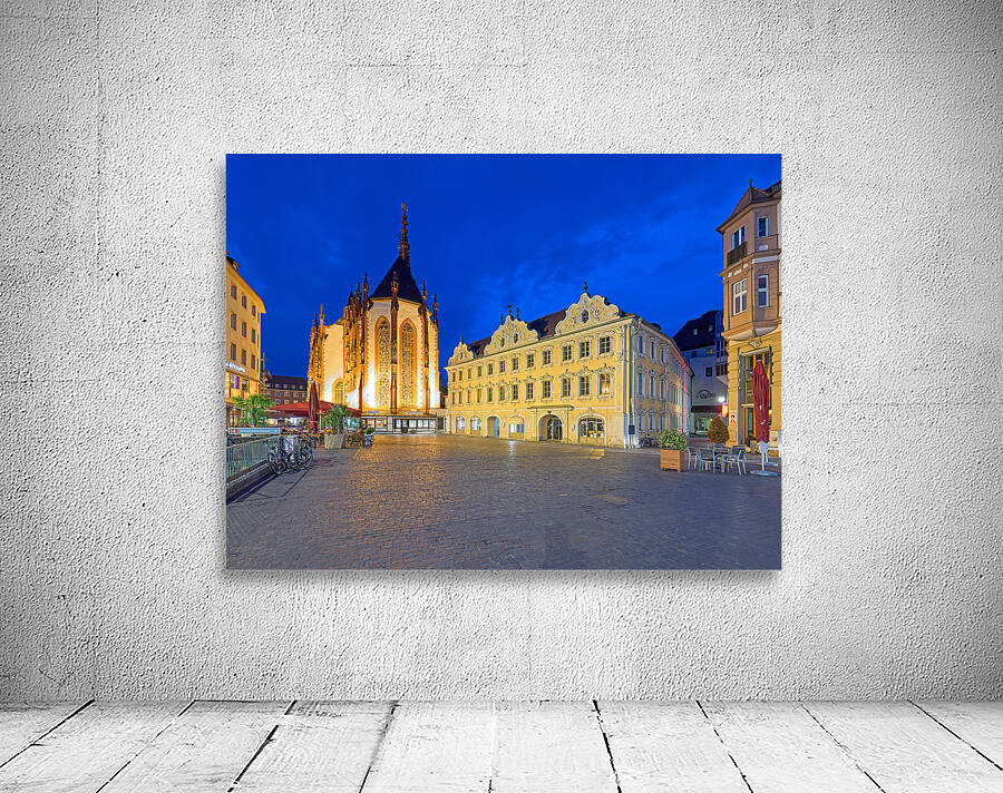 Germany Bavaria Romantic Road. Wurzburg. Marienkapelle Maria Chapel and the Falcon House Wall Preview