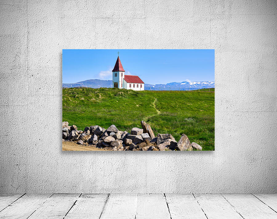 Hellnar church. Snaefellsnes peninsula. Iceland Wall Preview