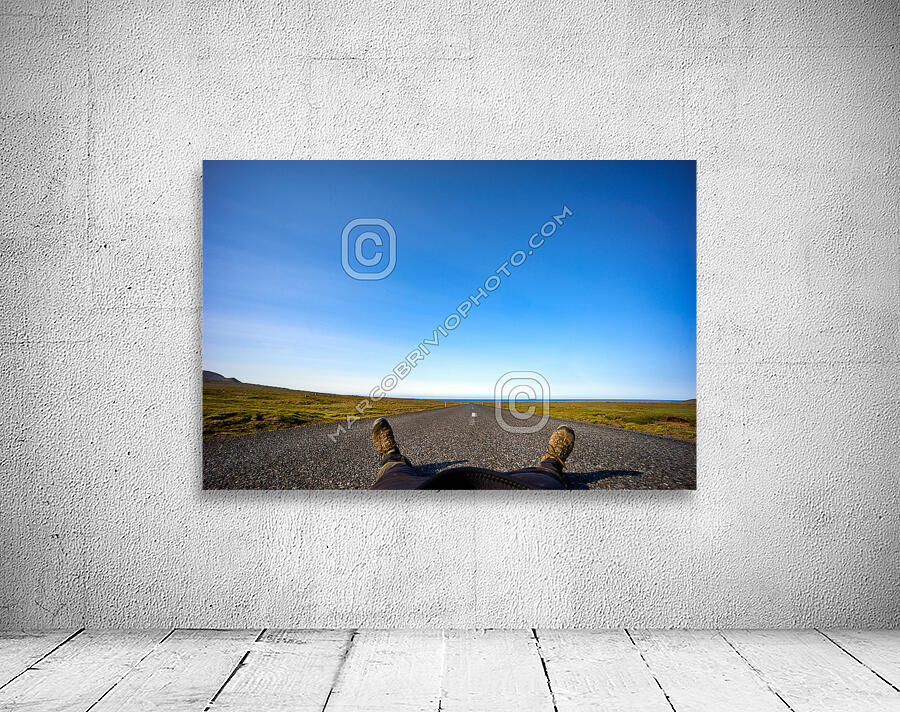 Travelling in absolute freedom in a deserted road. Snaefellsnes peninsula. Iceland Wall Preview