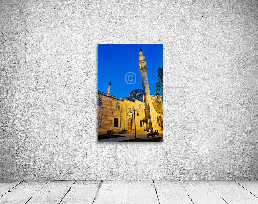 Istanbul Turkey. Süleymaniye Mosque at sunset Wall Preview