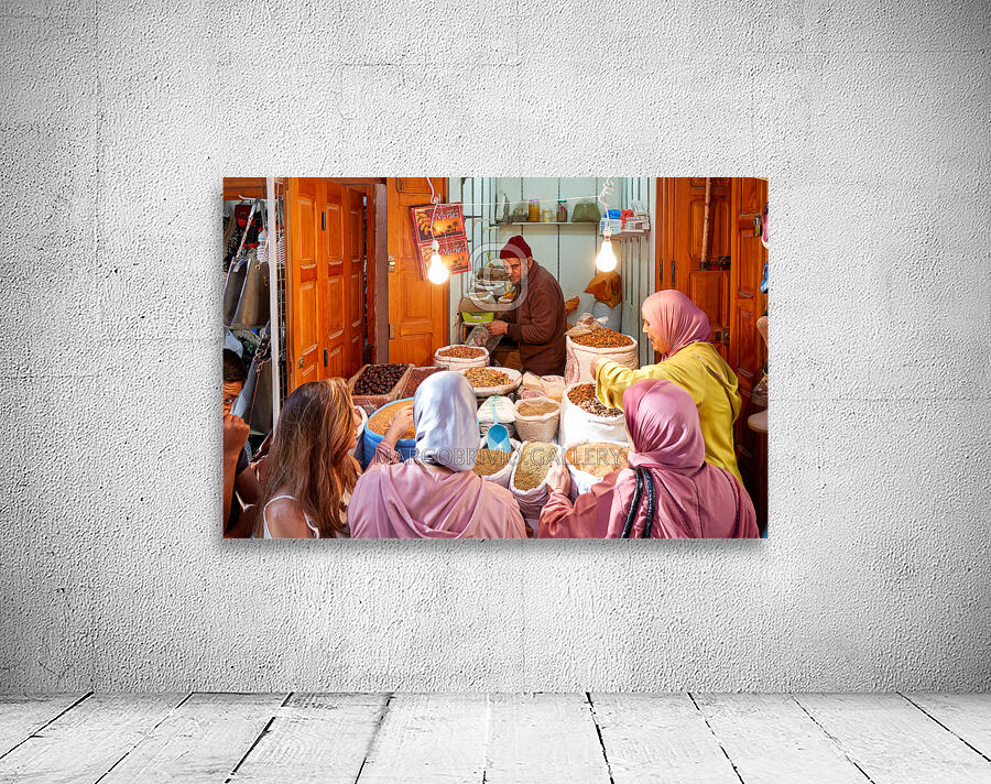 Morocco Fez. Sale of dried fruit in the Medina Wall Preview