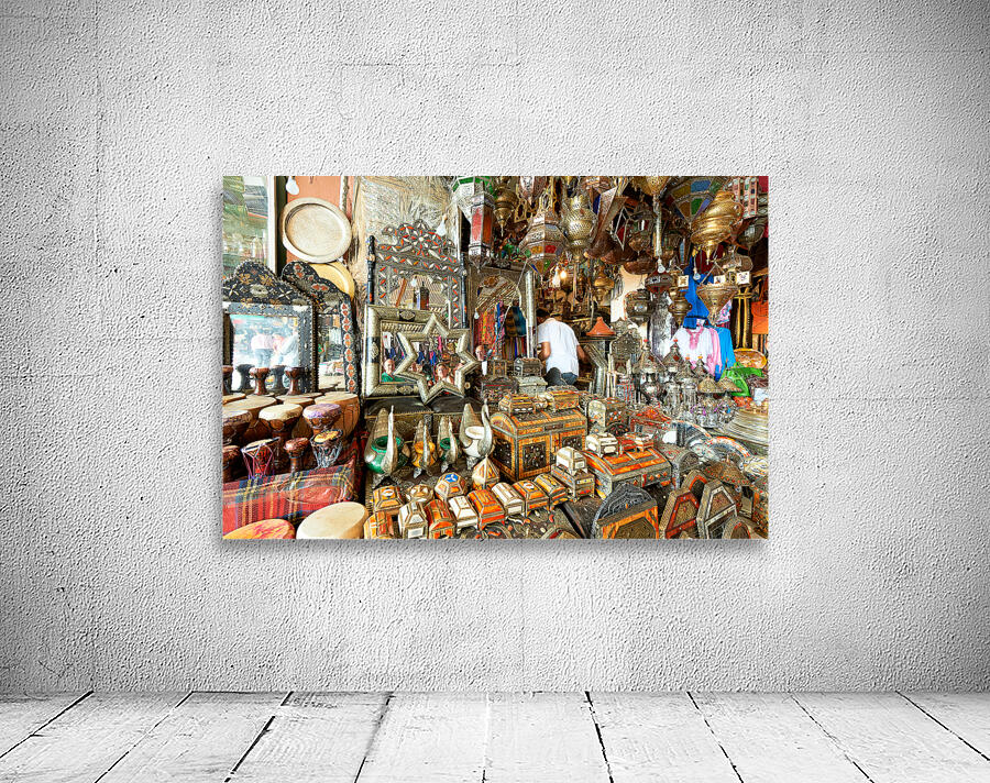 Morocco Marrakesh. Souvenir shop in the old town Wall Preview