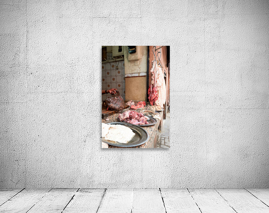 Morocco Marrakesh. The butcher in the Medina Wall Preview