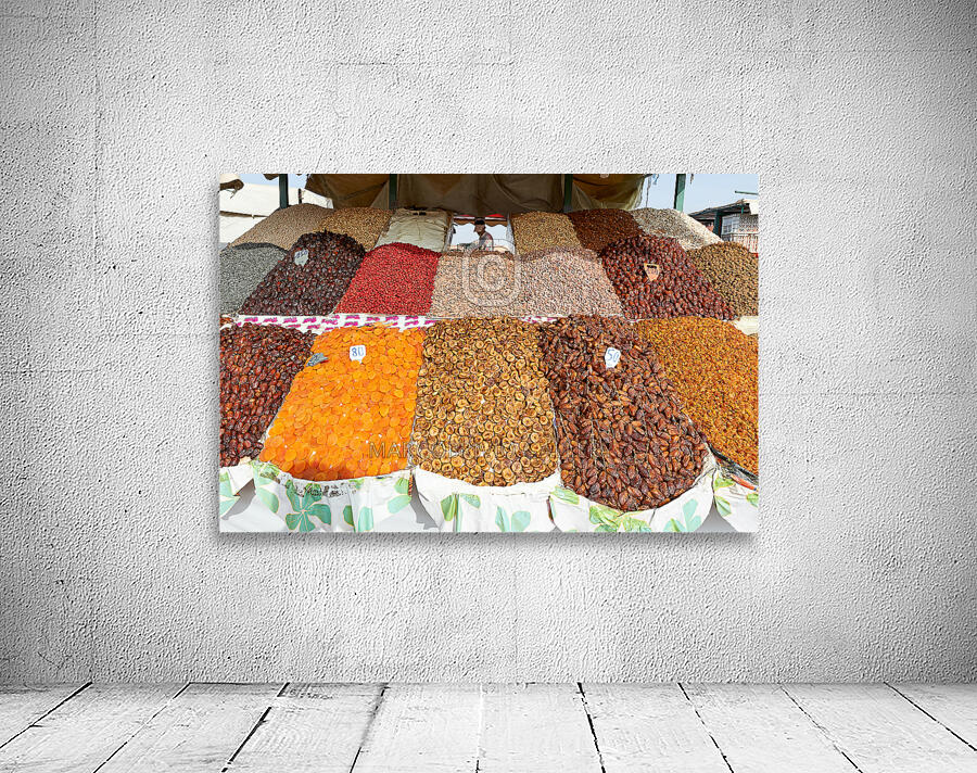 Morocco Marrakesh. Sale of dried fruit Wall Preview