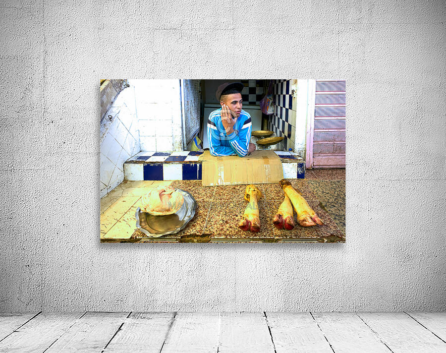 Morocco Meknes. The butcher in the souk Wall Preview