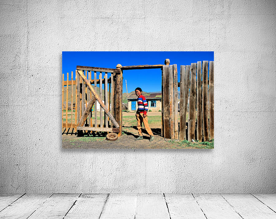 Mongolia. Children in a village Wall Preview