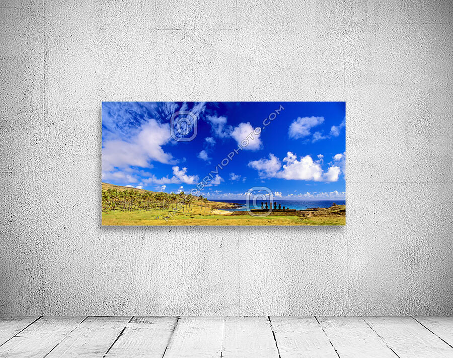 Moai statues at Easter Island Chile. Wall Preview