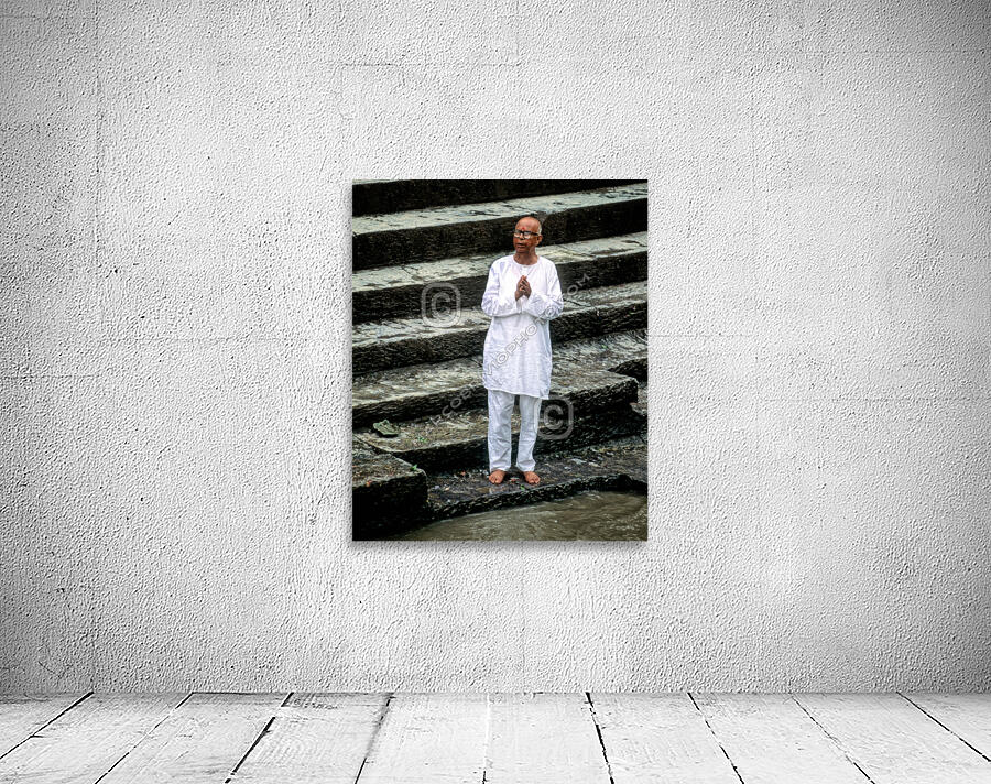 Nepal. Kathmandu. A pilgrim in Pashupatinath Wall Preview