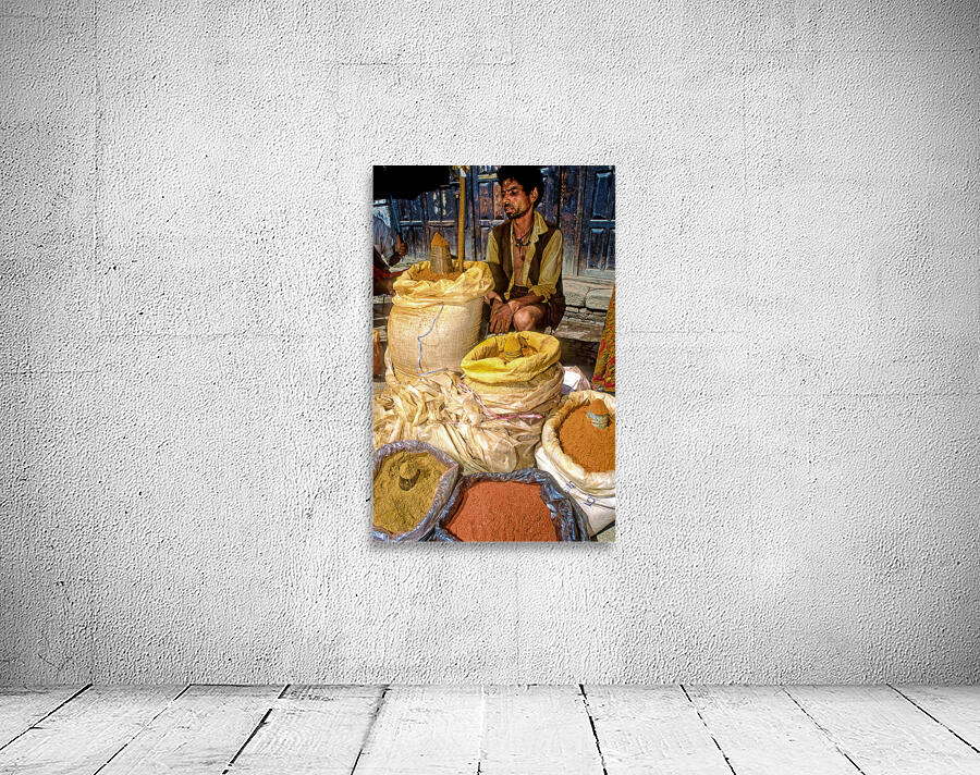 Nepal. Kathmandu. Selling spices Wall Preview