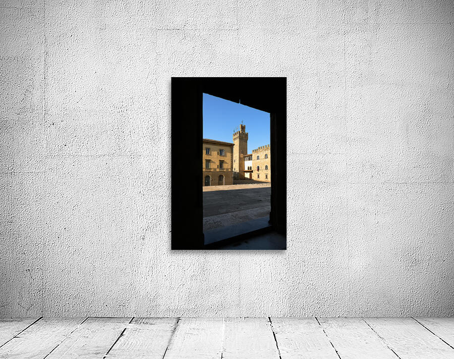Arezzo Tuscany Italy. Framed view of Palazzo dei Priori Communal Palace Wall Preview