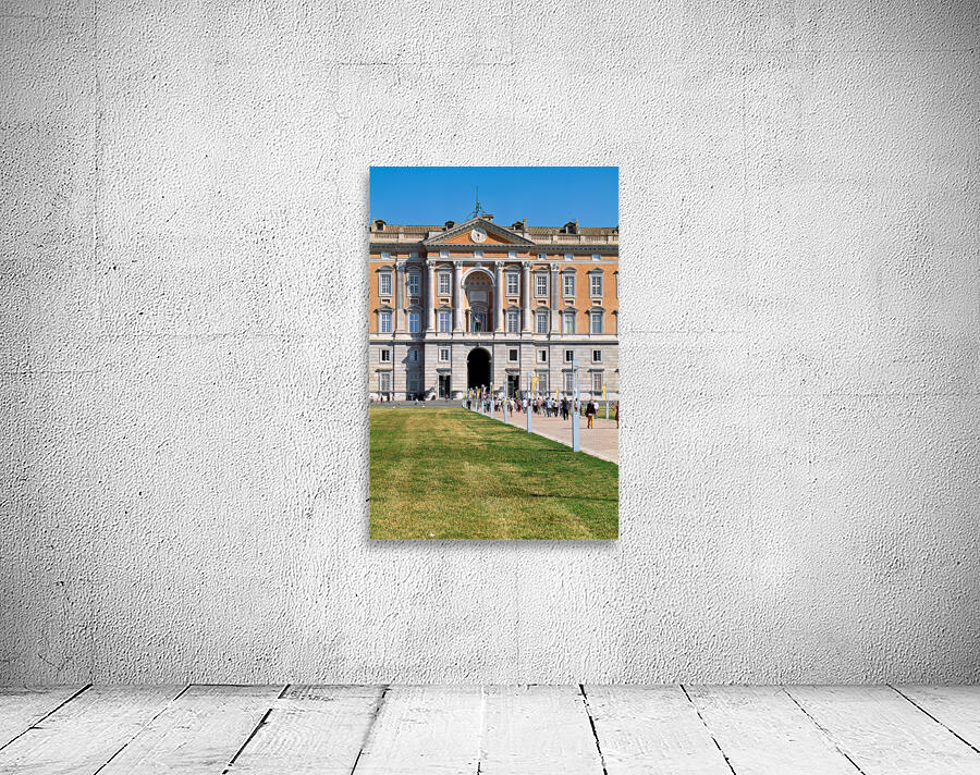 Caserta Campania Italy. The Royal Palace. Visitors approaching the entrance Wall Preview