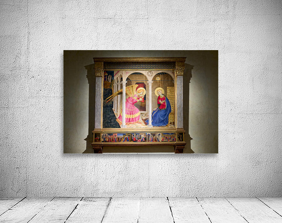 Cortona Arezzo Tuscany Italy. The Annunciation of Cortona is a panel-painting altarpiece or retable by Beato Angelico Wall Preview