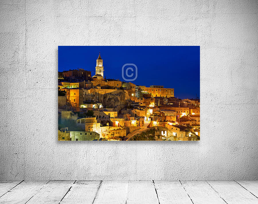 Matera Basilicata Italy. Cityscape ay sunset Wall Preview