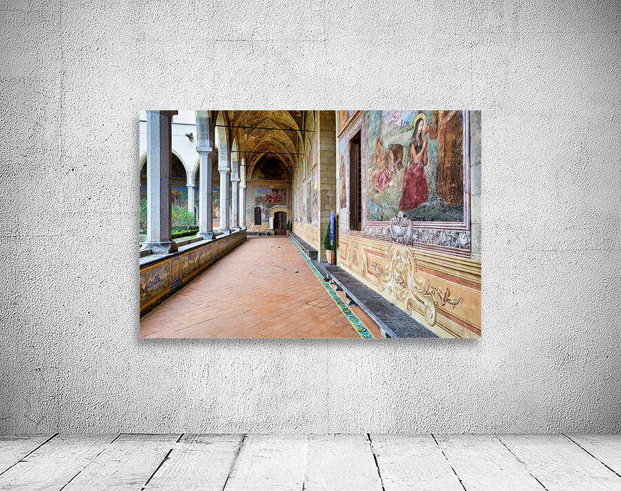 Naples Campania Italy. Santa Chiara Basilica Church. The cloister of the Clarisses Wall Preview