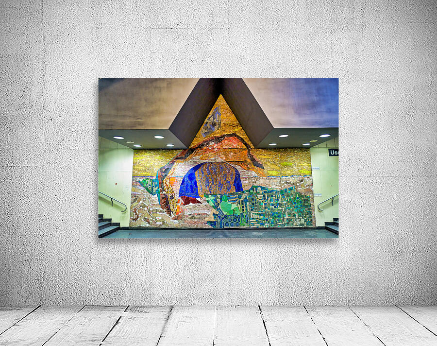 Naples Campania Italy. Artwork at metro subway station Wall Preview