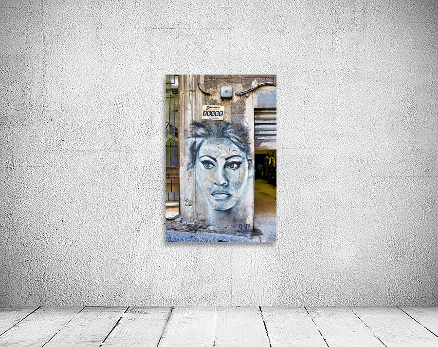 Naples Campania Italy. Street graffiti depicting neapolitan actress Sofia Loren at Quartieri Spagnoli Spanish Quarters Wall Preview