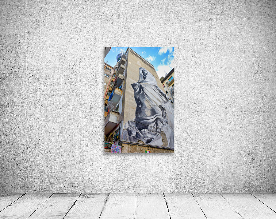 Naples Campania Italy. The famous Argentine artist Francisco Bosoletti has realized in the Spanish Quarter of Naples an enormous murals dedicated to the Pudicizia sculpture by Corradini kept in the Chapel of Sansevero. Quartieri Spagnoli Spanish Quarters  Wall Preview