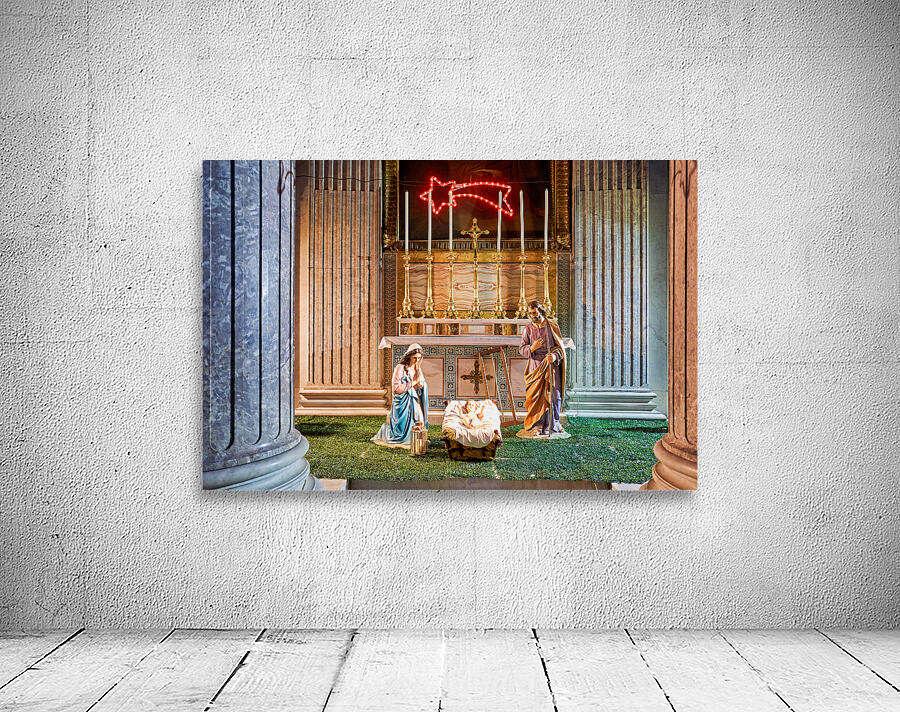 Naples Campania Italy. Nativity scene inside Basilica reale pontificia di San Francesco di Paola in Piazza Plebiscito Wall Preview