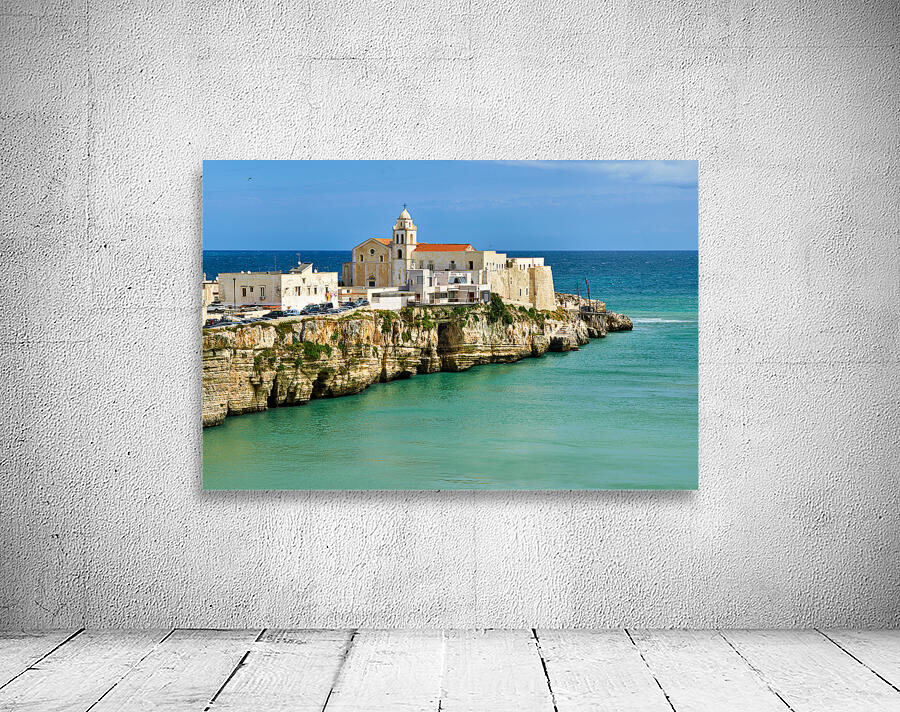 Vieste Gargano. Apulia Puglia Italy. Cape San Francesco and San Francesco church Wall Preview