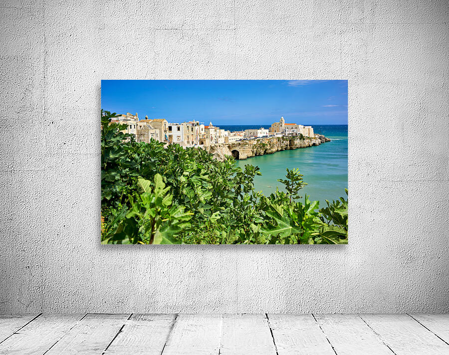 Vieste Gargano. Apulia Puglia Italy. Cape San Francesco and San Francesco church Wall Preview