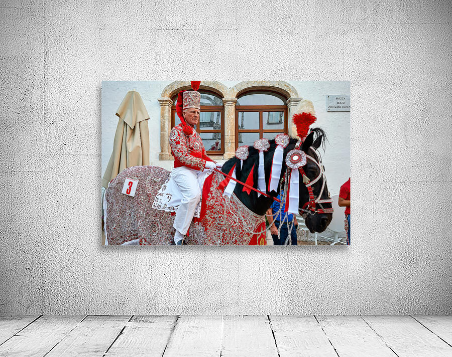 Apulia Puglia Italy. Ostuni. Festival of Saint Orontius. The cavalcata a procession of horses in the streets of the town Wall Preview